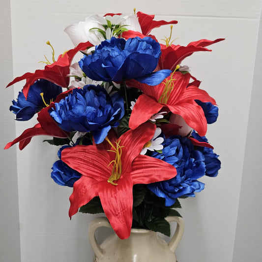 28" Peony, Rose Bud and Dahlia Bush