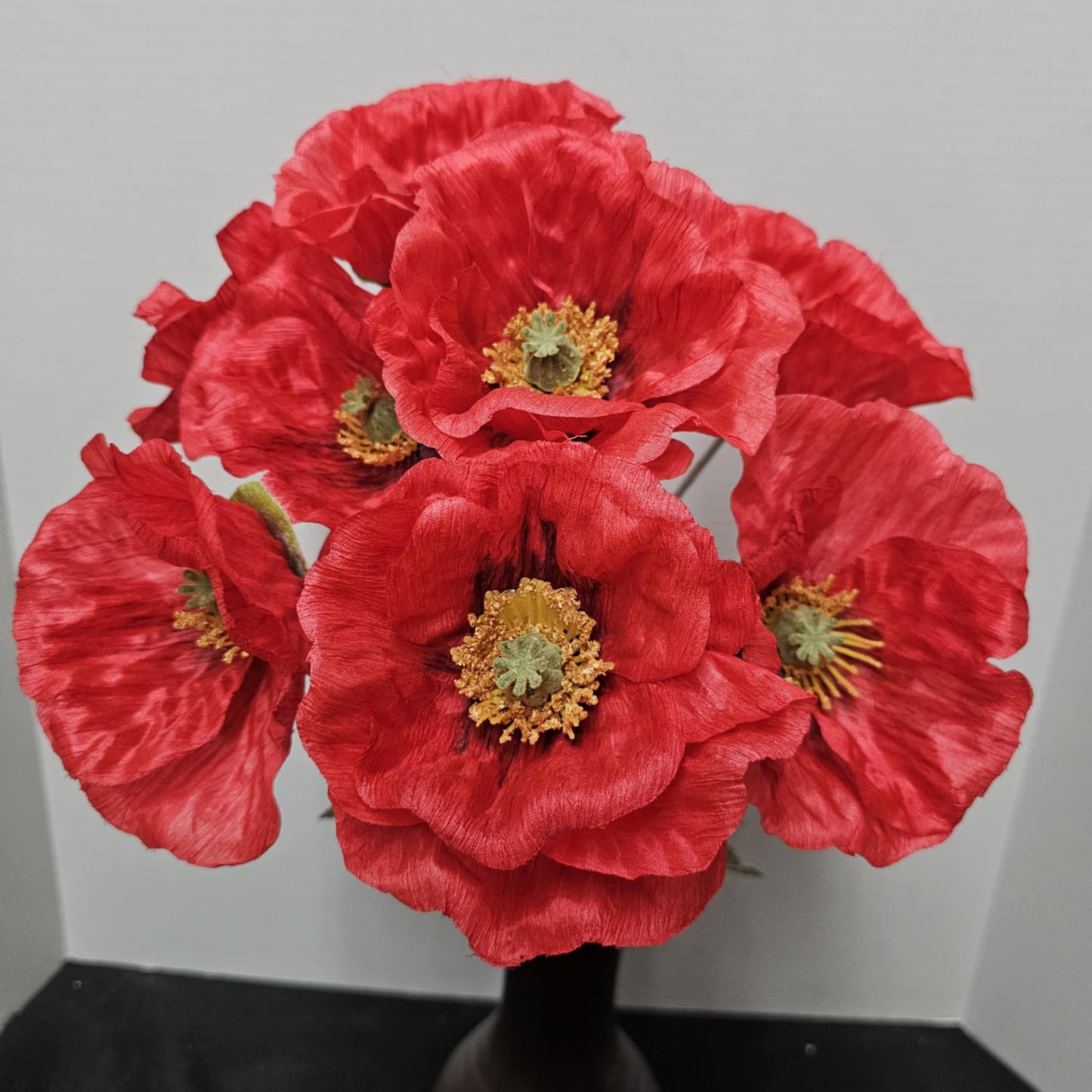 SE6055-RED - 19" Poppy Bush