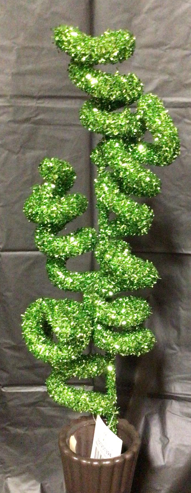 E61251394 - 22" Glittered Tinsel Spray - Green