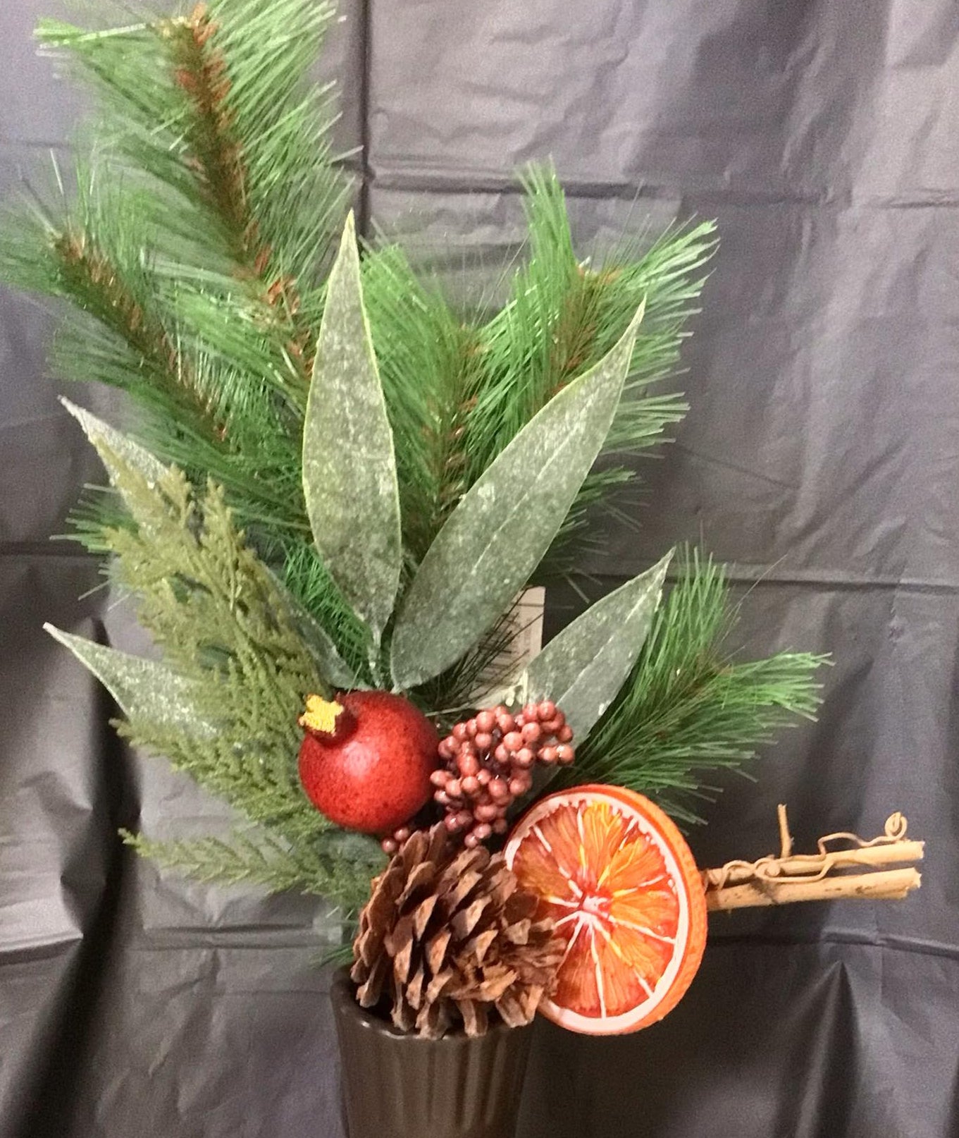 E62241070 - 20" Long Needle Mixed Pomegranate orange Fruits Spray