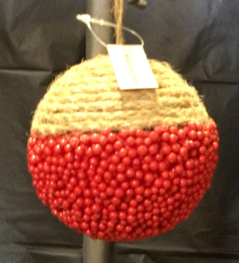 134561RD - 9 cm Berry Ball Ornament - Red