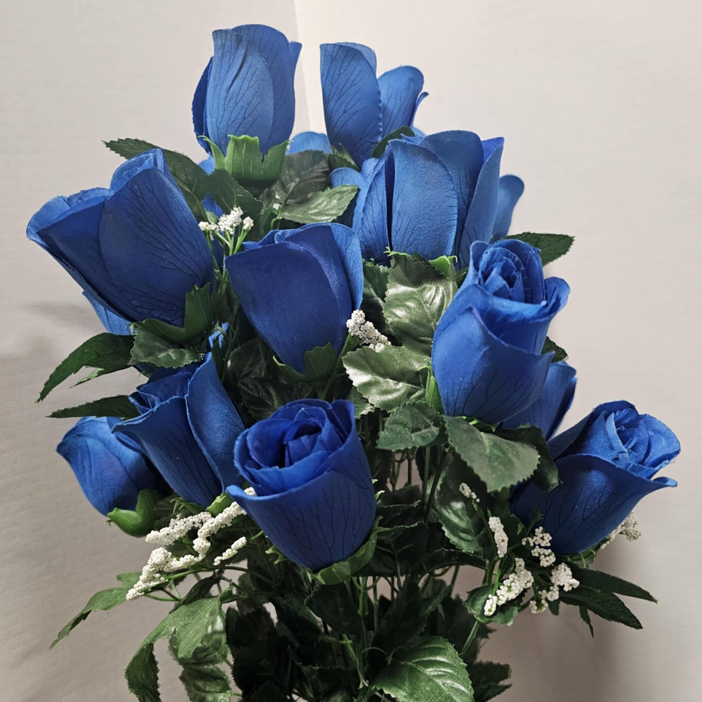 81066-RO. BLUE - 23" Printing Rose Bud Bush
