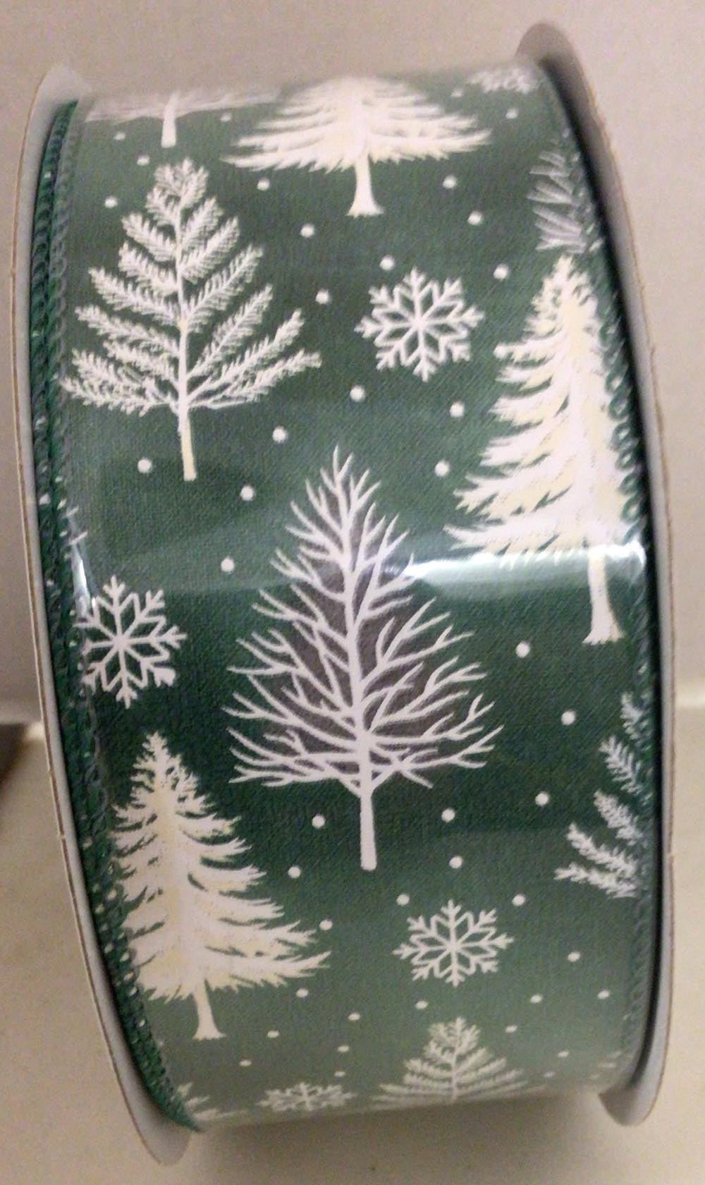 871-40-523 - #40 Sage with White Trees Ribbon
