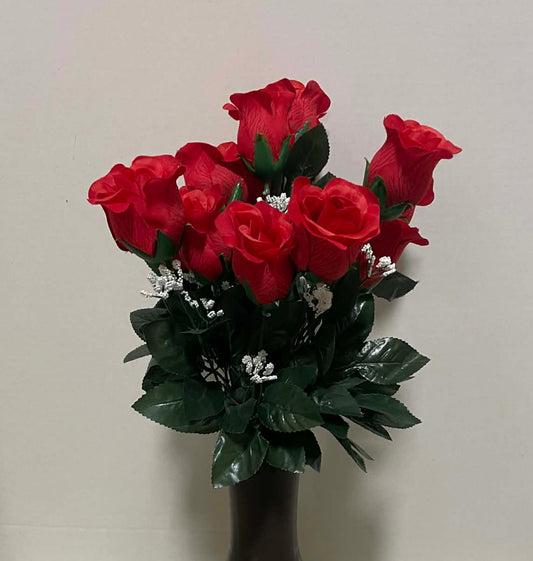 55650-RD - Rose Bud (MP) Printed Bush with Gypso