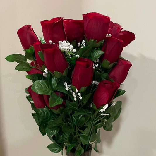 81066-BG - 23" Printing Rose Bud Bush