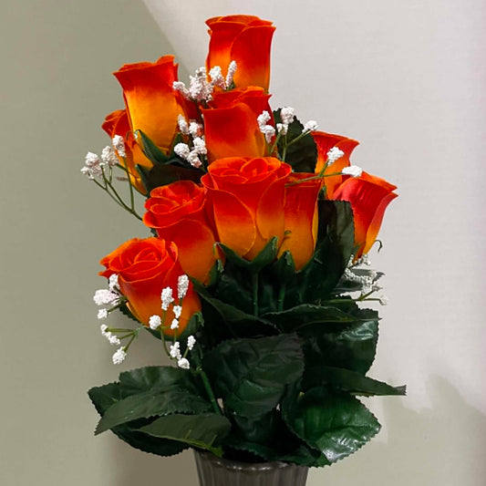 30308-OR - 16" Color Fast Lillian Rose Bud Bush