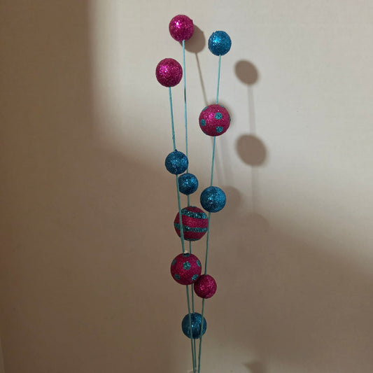 137055-FU/BL - 27" Festive Glitter Ball Starburst Spray