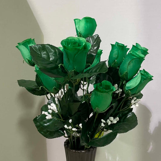 30308-IRISH - 16" Color Fast Lillian Rose Bud Bush