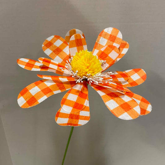 63443OR - 24" Gingham Sunflower Spray
