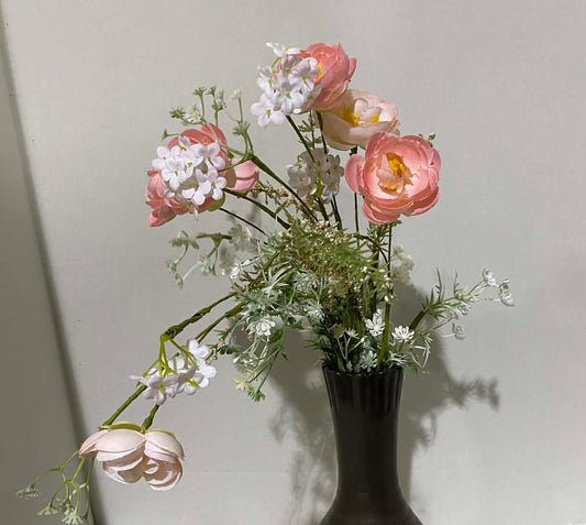40218-PH - 21.5" Ranunculus Mixed Color Bush