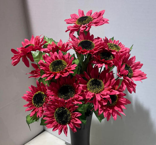 80250-BTY - 17" Satin Sunflower Bush