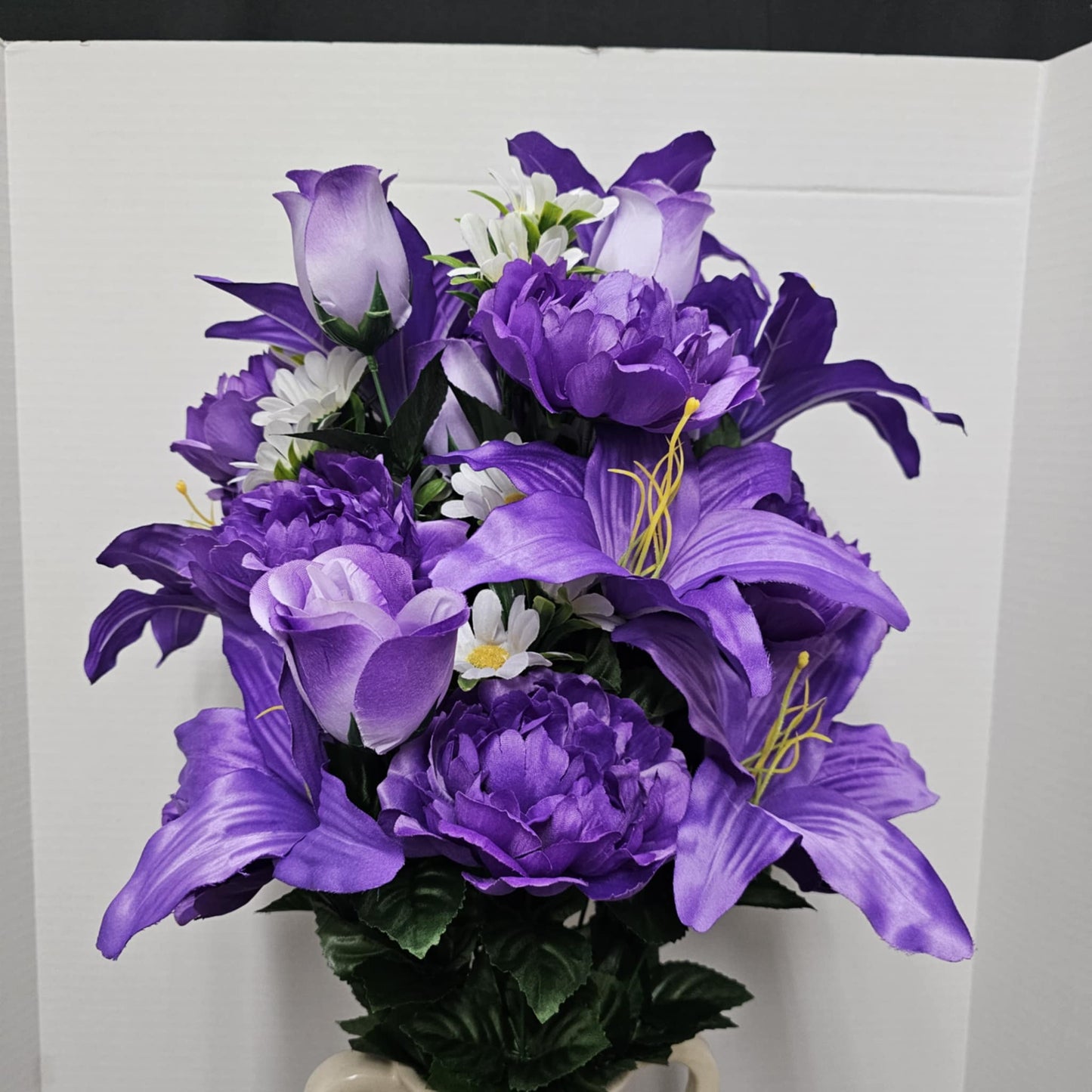 28" Peony, Rose Bud and Dahlia Bush