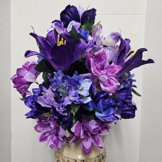 Peony, Rose, Lily, Dahlia and Hydrangea Mixed Bush - GPB7315-LAV/PUR MIX