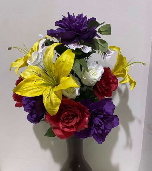 30404SP - 22" Color Fast Peony Tiger Lily Bush
