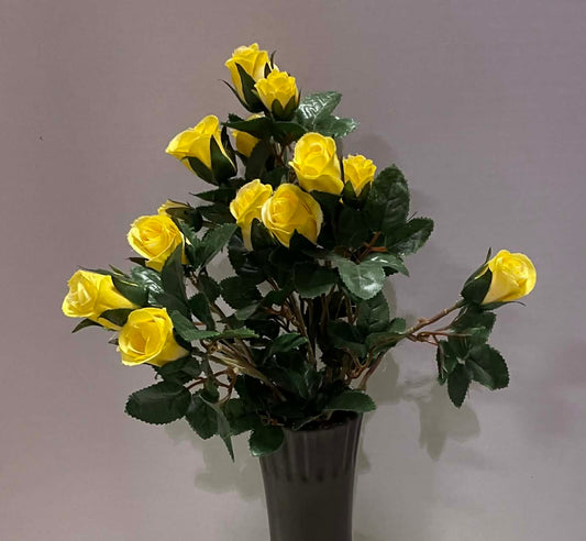 S5265-YEL - Mini Rose Bud Bush