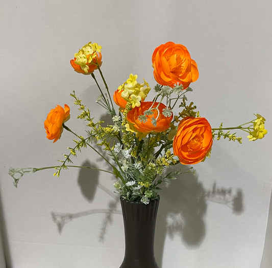 40218-OR - 21.5" Ranunculus Mixed Color Bush