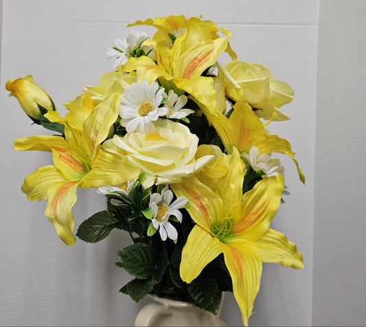 80359A-YEL - 28" Lilium Rose Bush