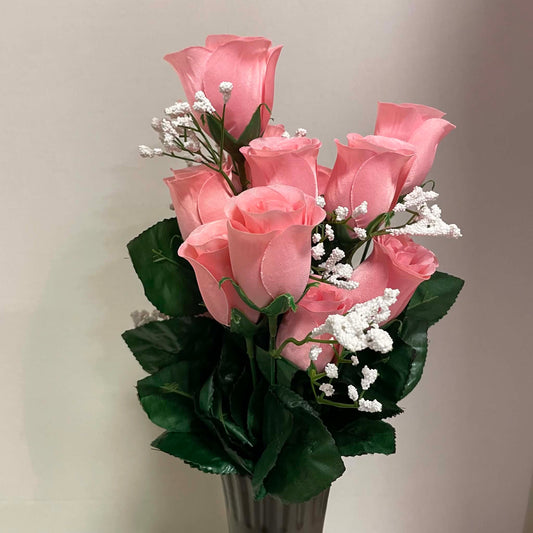 30308-ROSE - 16" Color Fast Lillian Rose Bud Bush