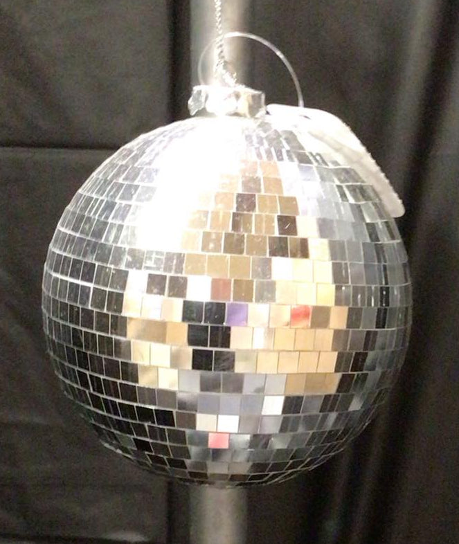 XJ717526 - 100 mm Mirror Ball Ornament - Shiny Silver