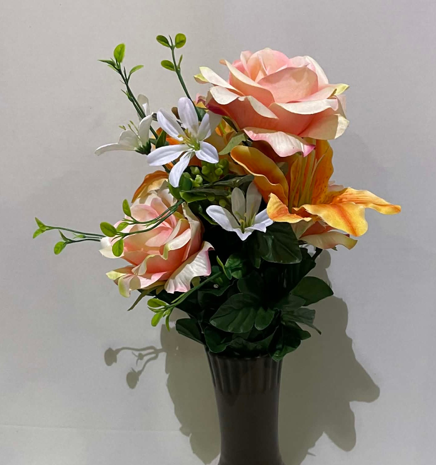 226020-CO/YW - 18" Rose and Lily Bush