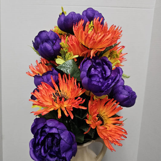 Peony and Spider Mum Bush - 229007-PP-OR-YL