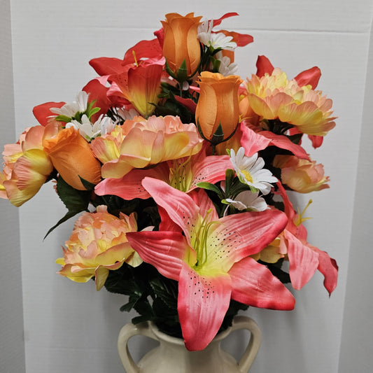 28" Peony, Rose Bud and Dahlia Bush