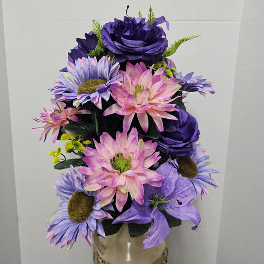 Dahlia and Sunflower Bush - GPB19439-PUR/LAV