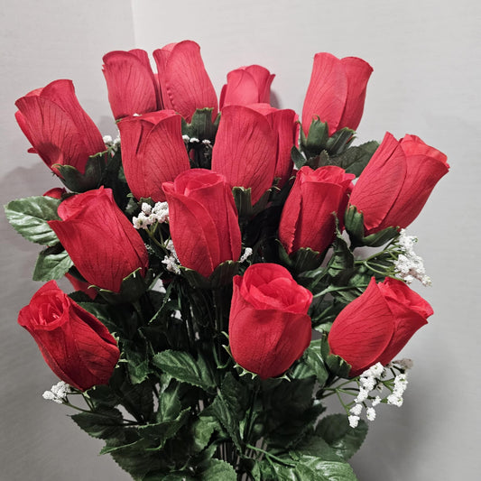 81066-RD - 23" Printing Rose Bud Bush