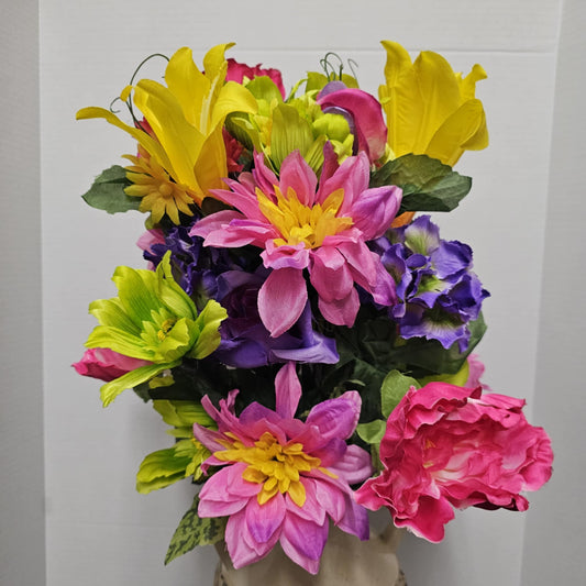 Peony, Rose, Lily, Dahlia and Hydrangea Mixed Bush - GPB7315-FUSH/YW/KW