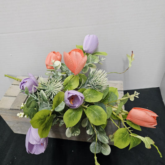 63915-PU - 18" Tulip Mixed Bush