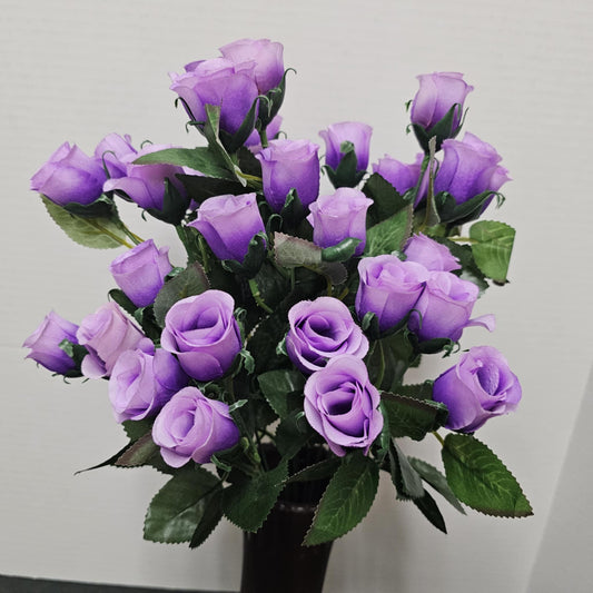 226022-PUR - 19" Mini Rose Bud Bush