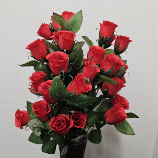 226022-RD - 19" Mini Rose Bud Bush