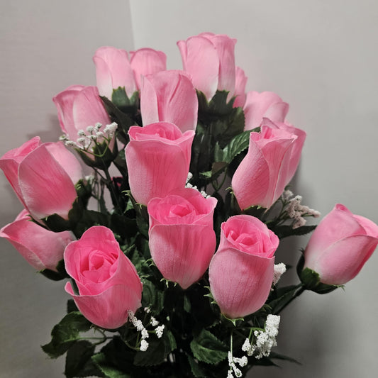 81066-PK - 23" Printing Rose Bud Bush
