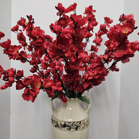 84890-RD - 25" Blossom Bush