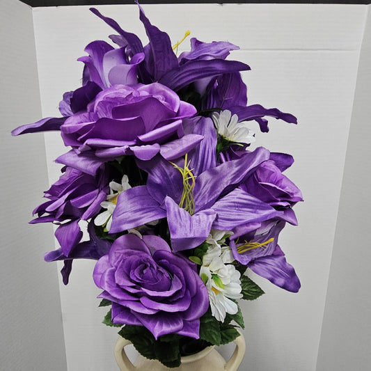 80359A-PU - 28" Lilium Rose Bush