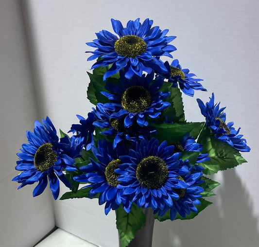 80250-RPBL - 17" Satin Sunflower Bush