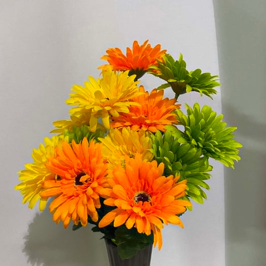 30550-YWORGN - 18" Gerber Daisy Multicolor Bush