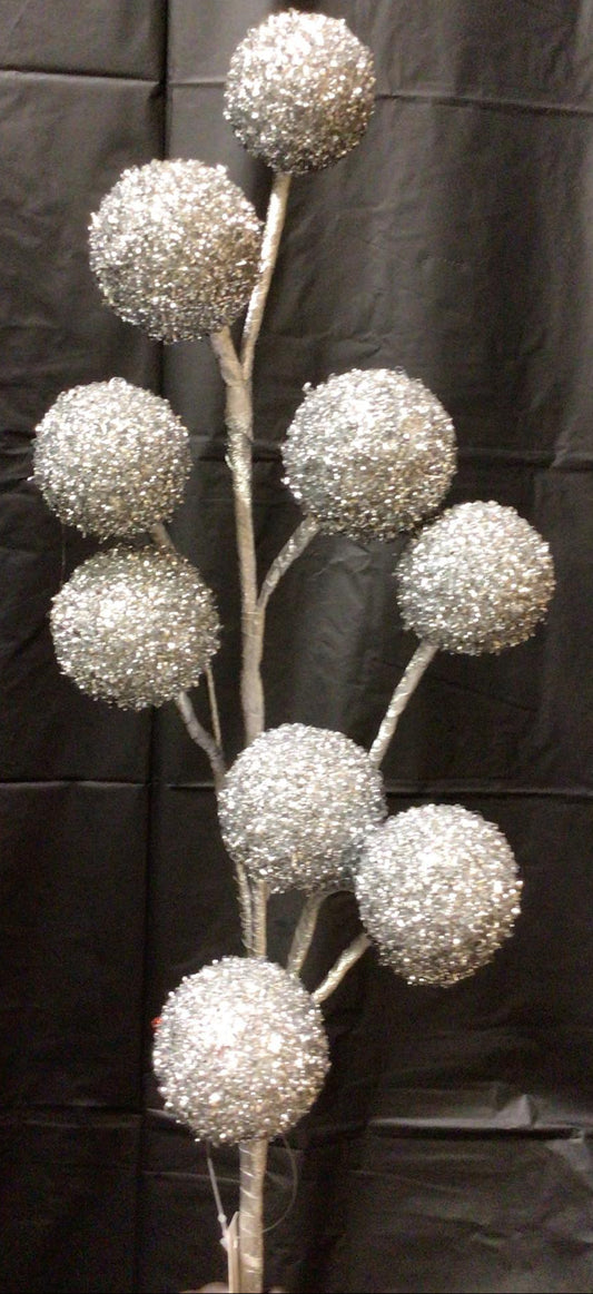 XS141926 - 26" Curly Foil Ball Spray - Silver