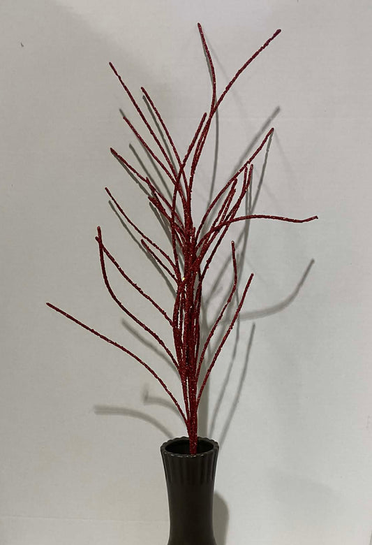 63745RD - 30" Glitter Twig Spray