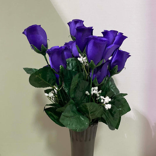 30308-PU3 - 16" Color Fast Lillian Rose Bud Bush
