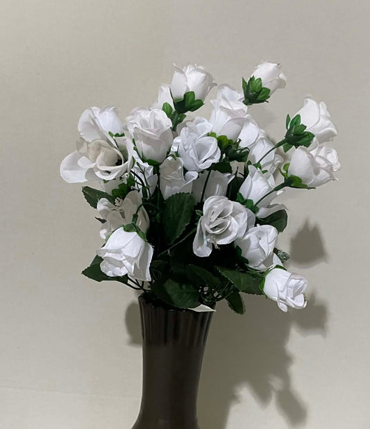 76649-WHT - Mini Rose Bud Bush