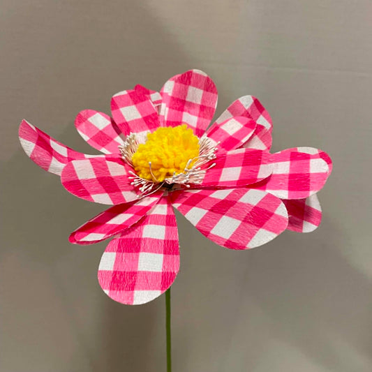 63443BT - 24" Gingham Sunflower Spray