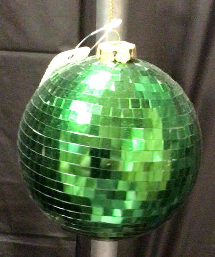 XJ717506 - 100 mm Mirror Ball Ornament - Emerald Green