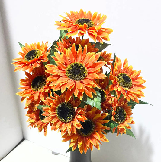 80250-OR - 17" Satin Sunflower Bush