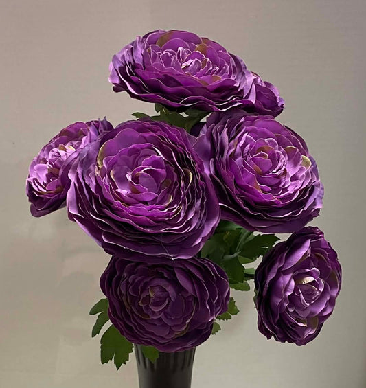 81069-PU - 21" Ranunculus Bush