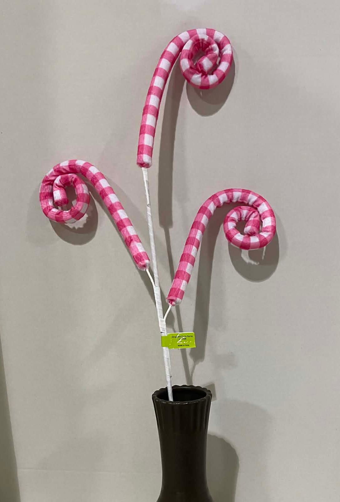 63424 BT - 28" Gingham Curly Spray