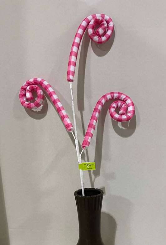 63424 BT - 28" Gingham Curly Spray