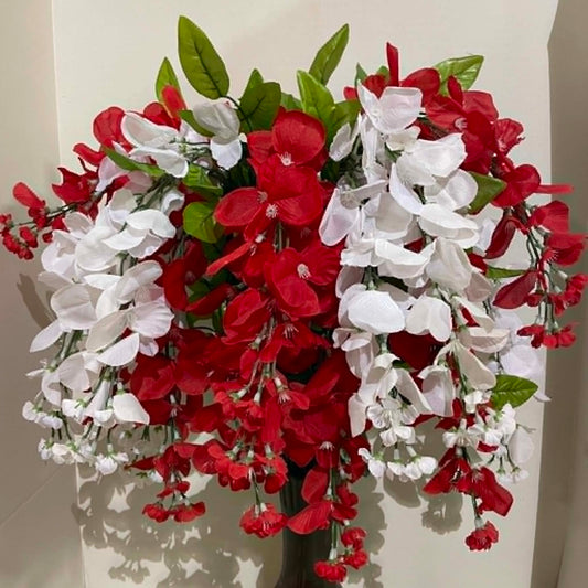 GPB392-RD/WT - Wisteria Long Hanging Bush
